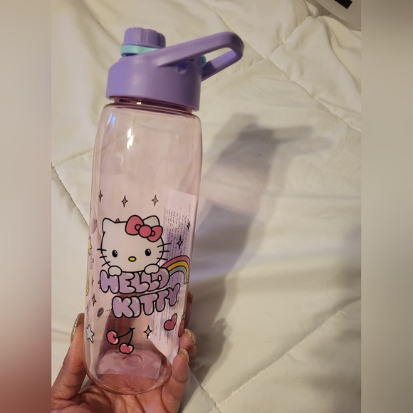 Silver Buffalo Hello Kitty Zodiac Iridescent Water Bottle - 18oz Tritan, Double Walled, Flip Top Lid